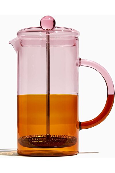 SİLSAL Two-Tone French Pressure Borosilicate Glass 1100ml Capacity Coffee Maker