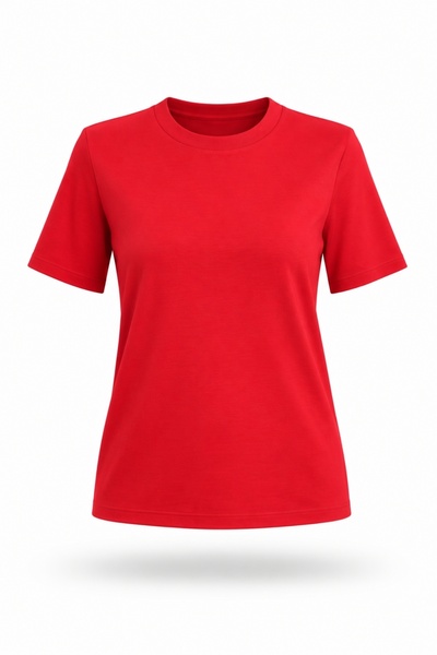 5in1Canpolat Red Bandana Detailed Crew Neck T-Shirt 050803