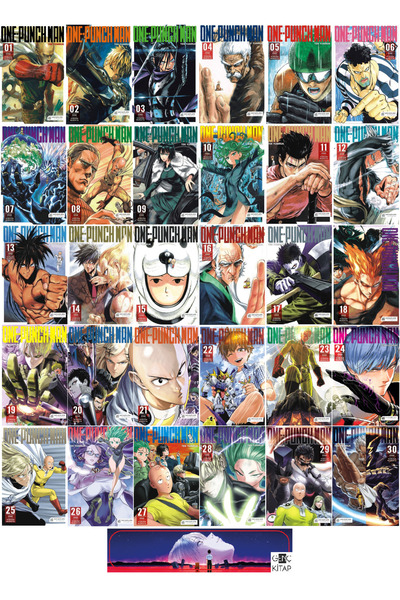 Akıl Çelen Kitaplar One-Punch Man 1-2-3-4-5-6-7-8-9-10-11-12-13-14-15-16-17-18-19-20-21-22-23-24-25-26-27-28-29-30. Ciltler Manga Seti - Genç Kitap Ayraç Hediyeli