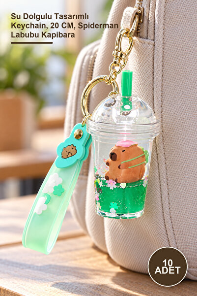 Yenilig 10 Pieces of Water-Filled Silicone Keychain – Keychain with Water-Fil...