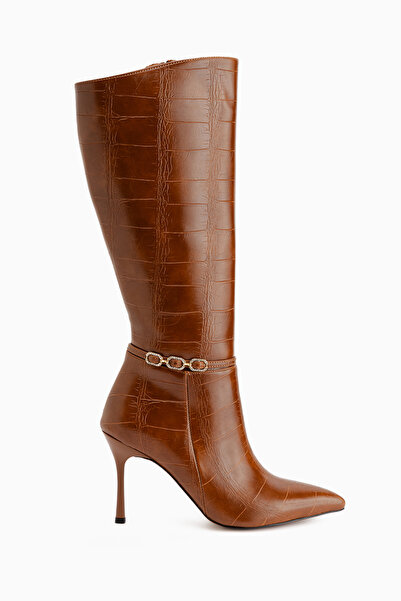 Limoya Patty Taba Croco Thin Heeled Women's Boots