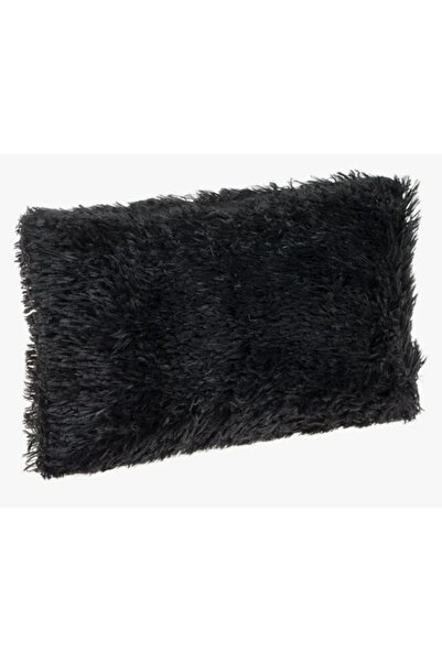 Jumbo Pernă decorativă neagră pufoasă de iarnă 50 x 30 cm