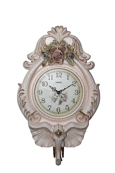 Yenilig 5 Pieces Wall Clock – Elephant Motif, Polyester Material, Hanging Design and Decorative Wall Clock 67X40 cm