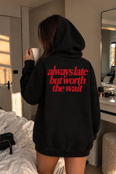 genosha Late Worth the Wait Oversize Hoodie Hooded Sweatshirt