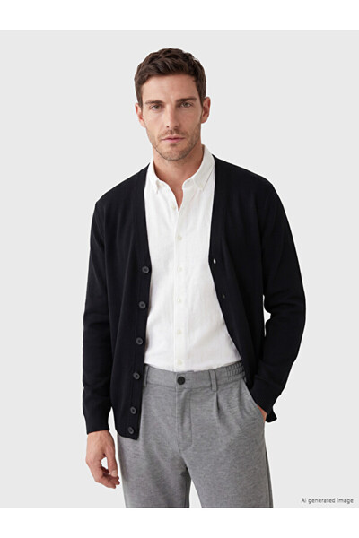 LC Waikiki I Standart Fit V Planting Men's Knitwear Cardigan from Freezen Store