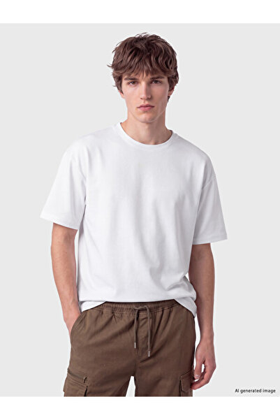 LC Waikiki Rmz Gi̇yi̇m Farkiyla Zero Roba Collar Combed Cotton Men's T-Shirt