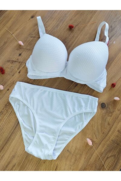 Liza Jacquard Patterned Women's Bra Panty Set - Supported / Covered Bra Set, ...