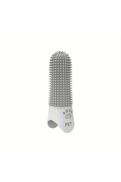 Choice 1pc Gray Soft Silicone Dog Toothbrush 360° Finger Toothbrush for Dogs ...