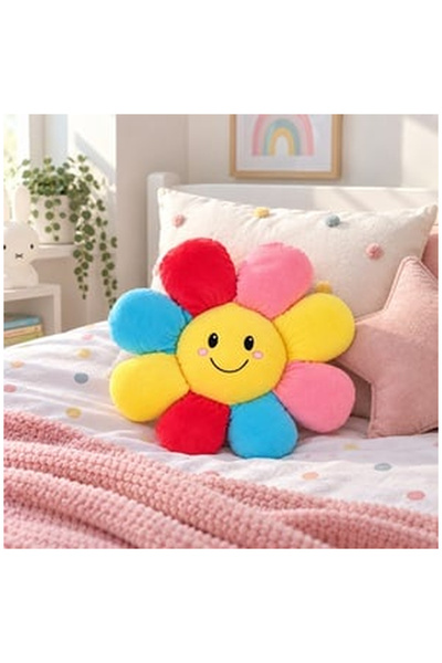 OEM Decorative Pillow Velvet Flower Multicolor Ø40x5cm