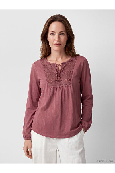 LC Waikiki I Tie-Detail Roba Collar Embroidered Blouse from Freezen Store