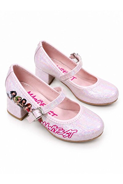 NeSe Shoes Manifest Kız Çocuk Topuklu Ayakkabı Simli Yeni Sezon Abiye Ayakkabı