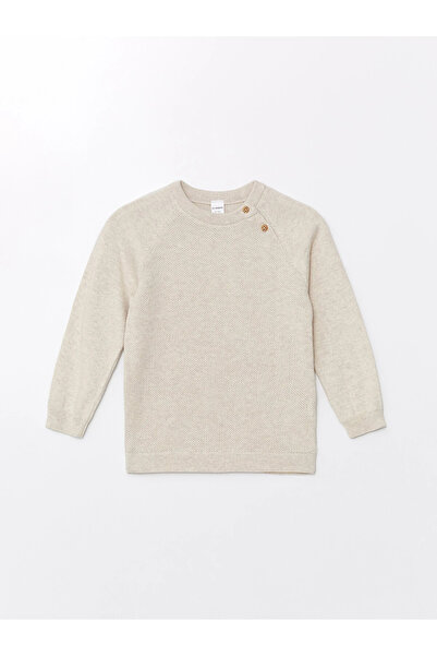 LC Waikiki Lcw Kids Ecru Crew Neck Long Sleeve Boys' Knit Sweater