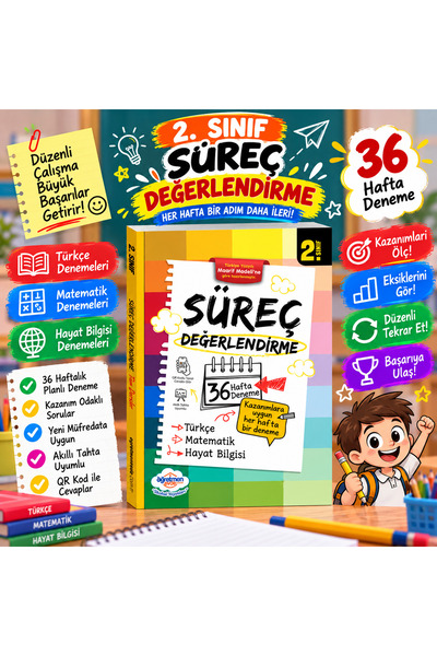 öğretmen evde 2. Sınıf Süreç Değerlendirme – 36 Haftalık Tüm Dersler Deneme v...