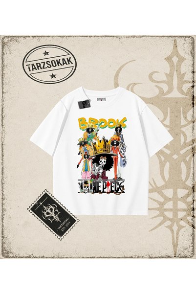 Tarzsokak One Piece Anime Characters Oversize Unisex T-Shirt White