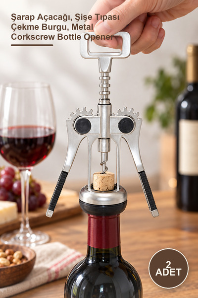Yenilig 2pcs stainless steel corkscrew - wine opener, bottle stopper puller a...