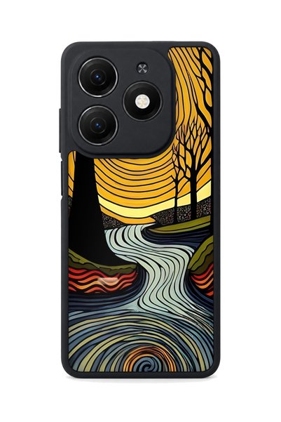 TECNO Spark 20 Compatible Tree Ring Patterned Camera Protected Shockproof Case