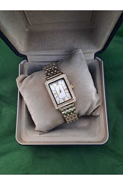 DARK BLANC Square Model Silver Gold Wristwatch