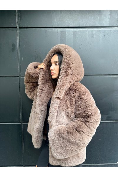 Genel Markalar Kadın Kürk Ceket-Premium Peluş Kürk Ceket