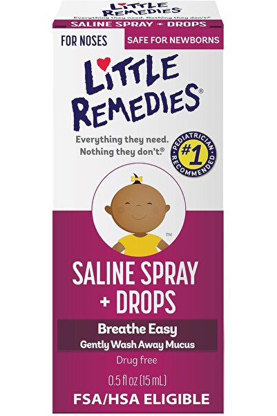 Little Remedies ليتل ريمدس بخاخ وقطرات ملحية لحديثي الولادة (0.5 اونصة سائلة ...