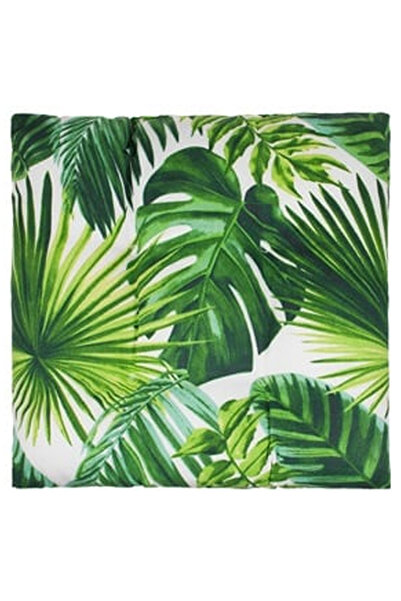 OEM Perna Alba cu Model Frunze Tropicale Verzi pentru Scaun 42x42cm