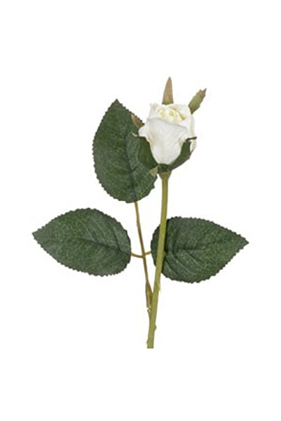 OEM Floare Artificiala Trandafir cu Boboc Alb 21cm