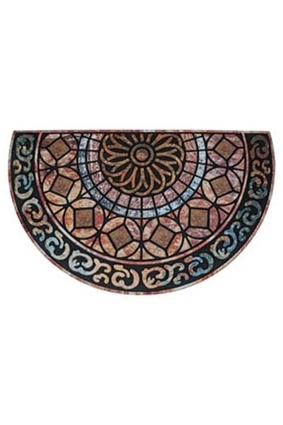 OEM Semicircle Entrance Mat Mandala Embossed Patterns 75x45cm