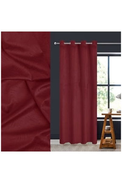 OEM Burgundy Velvet Decorative Curtain with Embossed Stripes 140x260cm