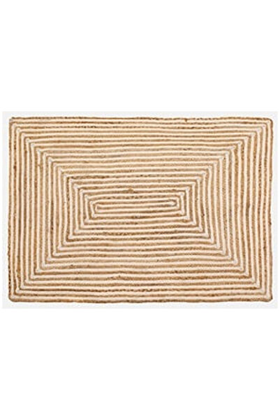 OEM Covoras din Iuta Bej Ecru cu Model Liniar 110x80cm