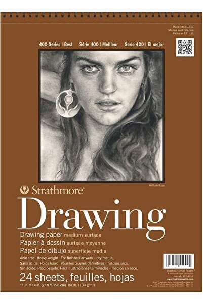 Strathmore Medium Drawing Spiral Paper Pad 11"X14"-24 Sheets -400500