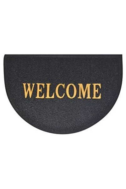 OEM Covoras Intrare Semicerc Negru Spaghettii Mesaj "Welcome"" 60x40cm"