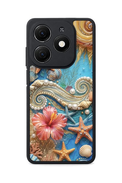 TECNO حافظة مقاومة للصدمات متوافقة مع Spark 20 بنمط تصميم Ocean Pattern Camer...