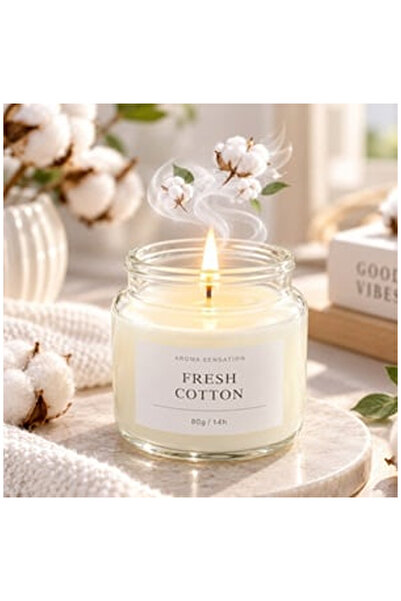 OEM Lumanare Parfumata Alba cu Aroma Fresh Cotton in Recipient Ø6x6,5cm