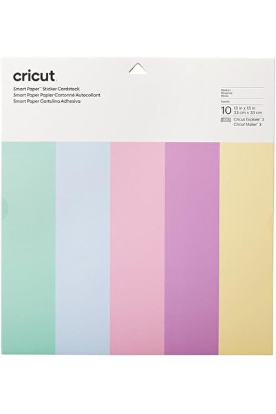 Cricut ورق كرتون لامع 30×30 سم، مجموعة عينات من 10 أوراق (ألوان باستيل)