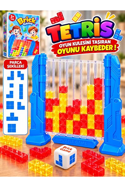 a v d a Tetris Kule Oyunu 2 Kişilik Brick – Zar Atmalı Strateji ve Şekil Yerl...
