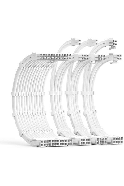X SPRING طقم تمديد كابلات وحدة تزويد الطاقة (PSU)، طقم كابلات مغلفة بطول 30 س...