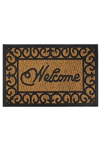 OEM Covoras Intrare Maro Negru cu Mesaj "Welcome"" 60x40cm"