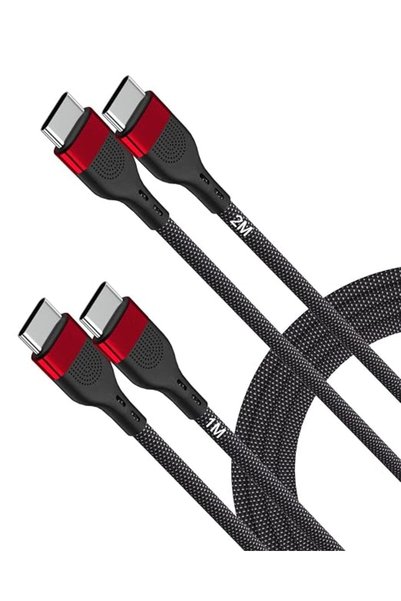 schitec USB C Type C Fast Charging Cable, 100W PD Braided USB C to USB C Cabl...
