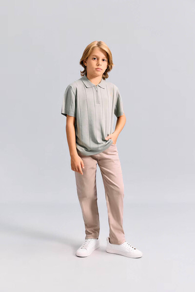 DeFacto Straight Leg Gabardine Beige Boys' Trousers U3254A6/Bg716