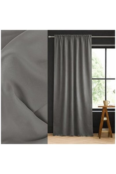 OEM Decorative Drapery Curtain Grey with Ribbon 140x260cm