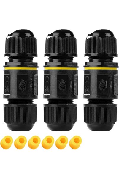 KASTWAVE 3 Pack IP68 Waterproof Junction Box Outdoor, 2 Way 2Pin-3Pin Electri...