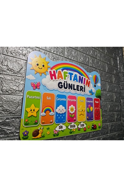 NED MDF LAZER DEKARASYON Haftanın Günleri Panosu | Okul Öncesi Eğitici Eğitim...