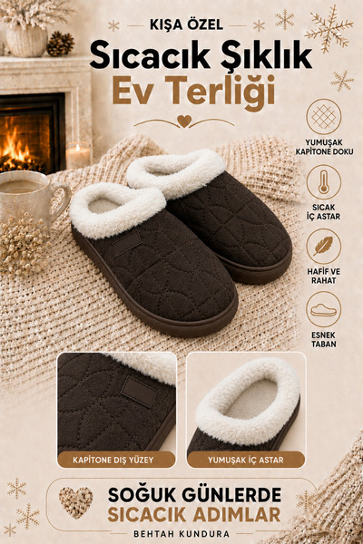 Behtah Kundura Women's Thick-Soled Fur Lined Warm Lined Winter Saddle Indoor ...