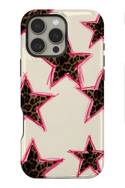 EDELFU متوافق مع iPhone 16 PRO MAX - تصميم نجوم الفهد، غطاء مزدوج الطبقات، غل...
