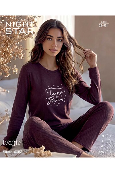 Night Star طقم بيجامة من القطن المحبوك من توكيو وافل مطبوع عليه Time To Dream