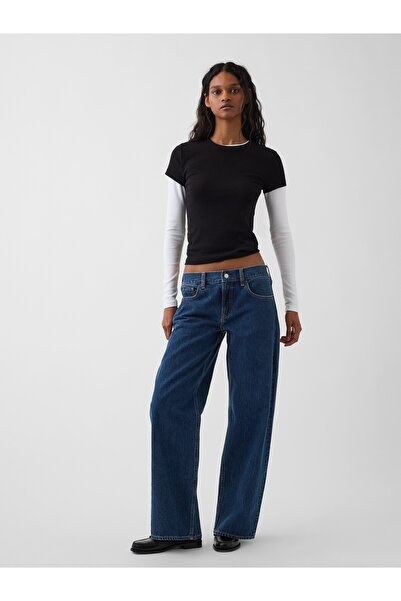GAP Kadın Mavi The Hailey Low Rise Loose Jean Pantolon