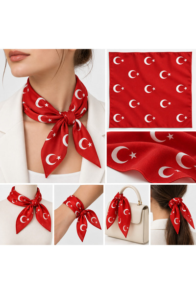 hijabchi Βαμβακερό μαντήλι λαιμού με σχέδιο τουρκικής σημαίας Τουρκίας