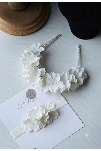 çiğdem kaya design Mother-Baby Maternity Crown Set with Flower Accessories on...