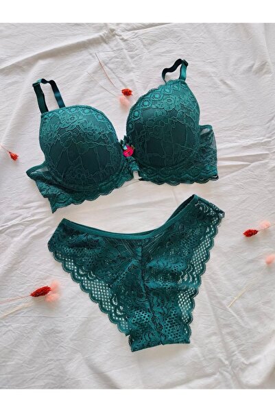 Liza Lace Hollow Bra Panty Set - 2-Piece Women's Lingerie Set Without Sponge ...