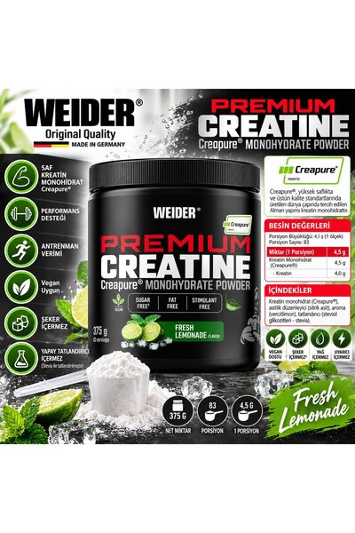Weider Creatine Creapure 375 Gr - 83 servis - Fresh Lemon