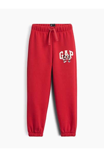 GAP Kız Bebek Kırmızı Disney Minnie Mouse Relaxed Pull-On Logo Eşofman Altı
